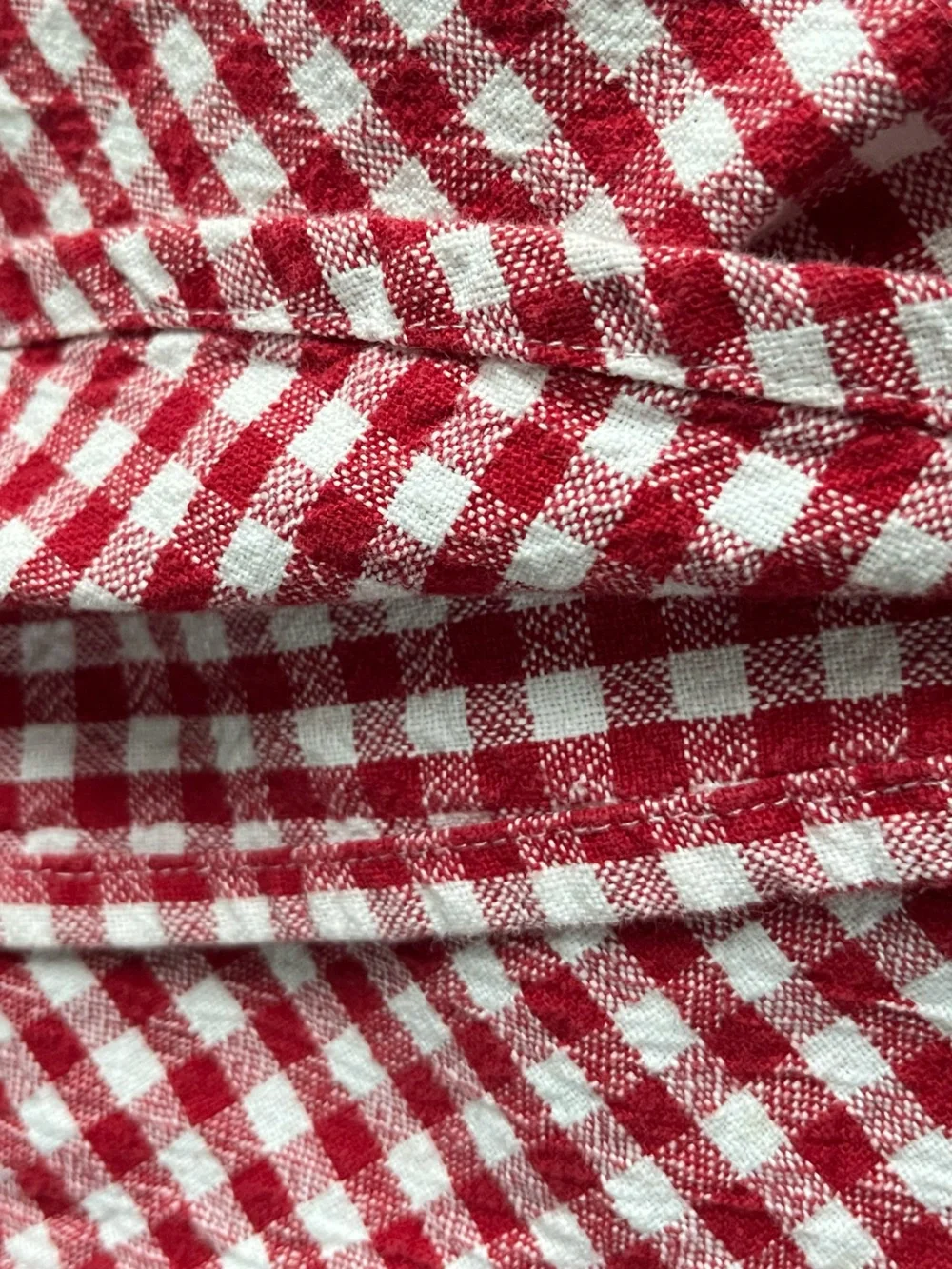 Red Gingham 60” Round Tablecloth - Classic Picnic Style